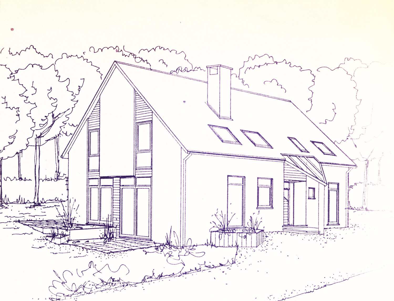 Vue extérieure de la construction villa