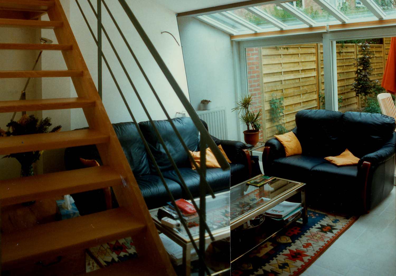 Terrasse et extension vitrée de l'habitation